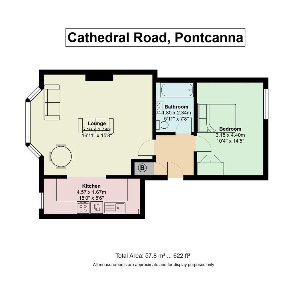 Floorplan for Cathedral Road, Pontcanna, Cardiff